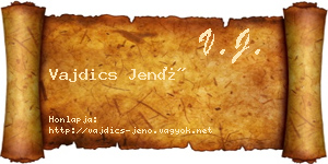 Vajdics Jenő névjegykártya